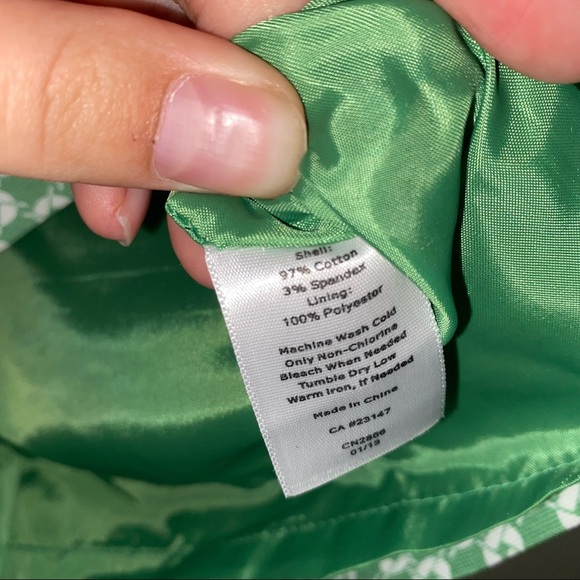 Talbots Green White Patterned Mini Skirt 14P - Picture 4 of 7